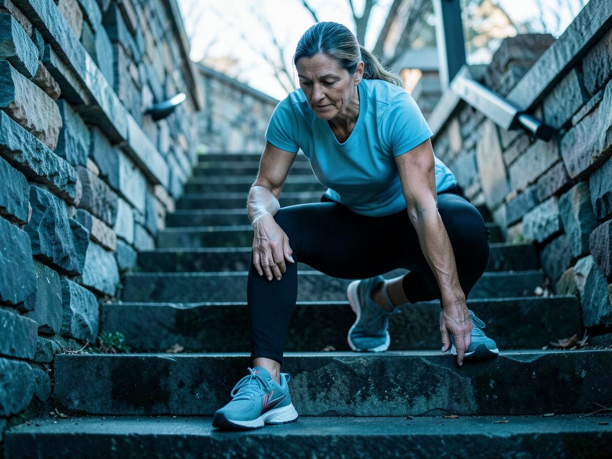 Person affected by knee pain